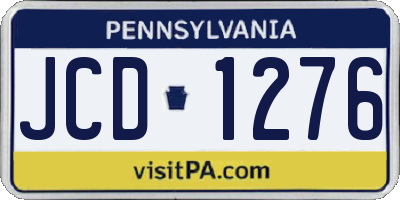 PA license plate JCD1276