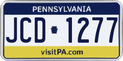 PA license plate JCD1277