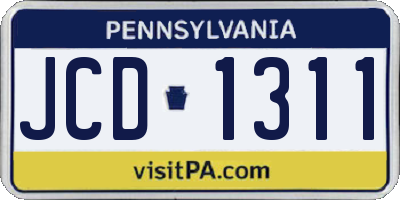 PA license plate JCD1311