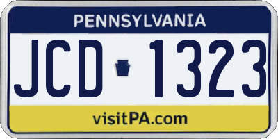PA license plate JCD1323