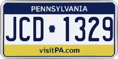 PA license plate JCD1329