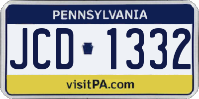 PA license plate JCD1332