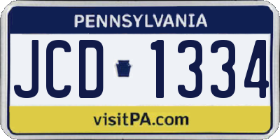 PA license plate JCD1334