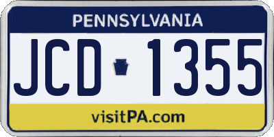 PA license plate JCD1355