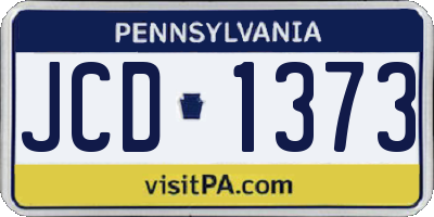 PA license plate JCD1373