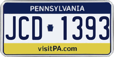 PA license plate JCD1393