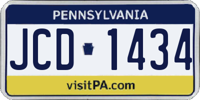 PA license plate JCD1434