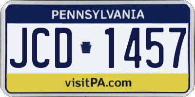 PA license plate JCD1457