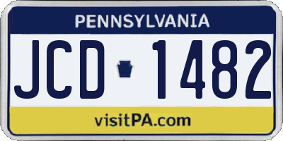 PA license plate JCD1482