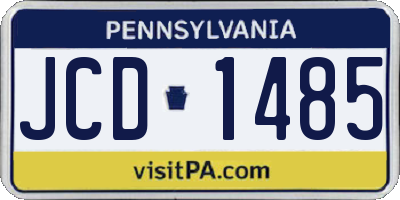 PA license plate JCD1485
