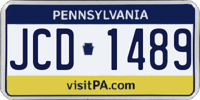 PA license plate JCD1489