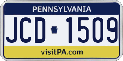 PA license plate JCD1509