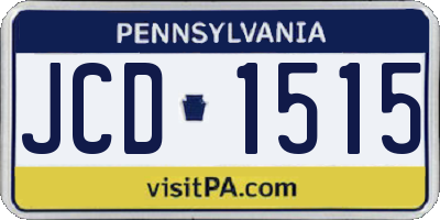 PA license plate JCD1515
