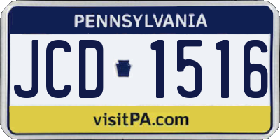 PA license plate JCD1516