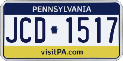 PA license plate JCD1517