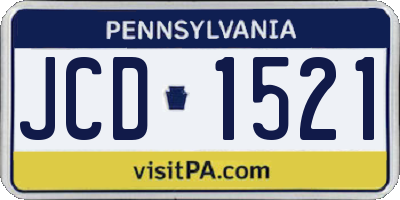 PA license plate JCD1521