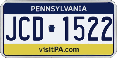 PA license plate JCD1522