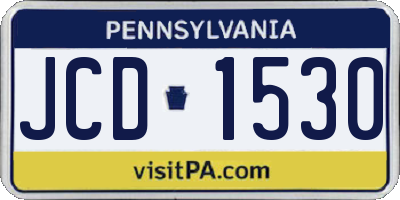 PA license plate JCD1530