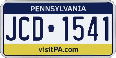 PA license plate JCD1541