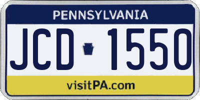 PA license plate JCD1550