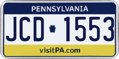 PA license plate JCD1553