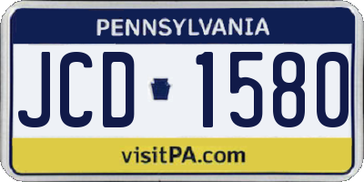 PA license plate JCD1580