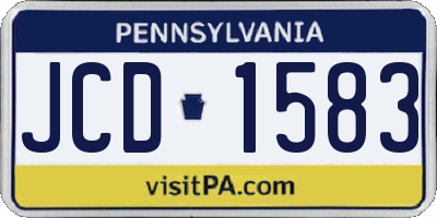 PA license plate JCD1583