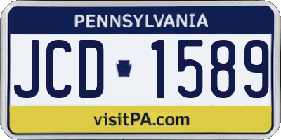 PA license plate JCD1589