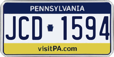 PA license plate JCD1594