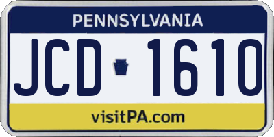 PA license plate JCD1610