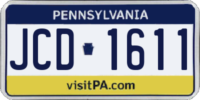 PA license plate JCD1611