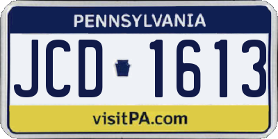 PA license plate JCD1613