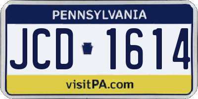 PA license plate JCD1614