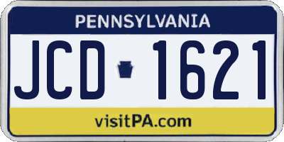 PA license plate JCD1621