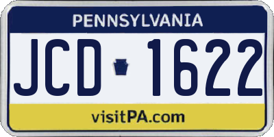 PA license plate JCD1622