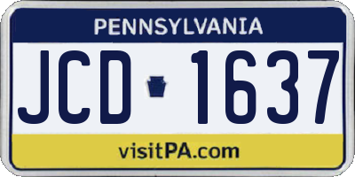 PA license plate JCD1637