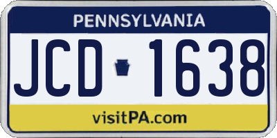 PA license plate JCD1638
