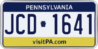 PA license plate JCD1641