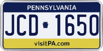 PA license plate JCD1650