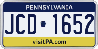 PA license plate JCD1652