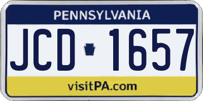 PA license plate JCD1657