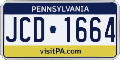 PA license plate JCD1664