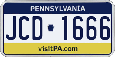 PA license plate JCD1666