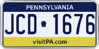 PA license plate JCD1676