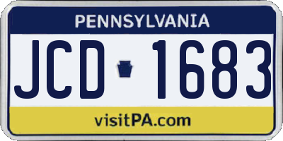 PA license plate JCD1683