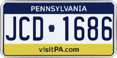 PA license plate JCD1686