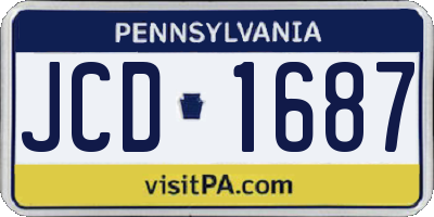 PA license plate JCD1687