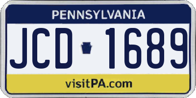 PA license plate JCD1689