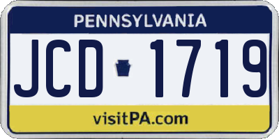 PA license plate JCD1719