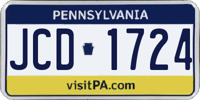 PA license plate JCD1724